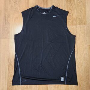 Nike Pro Combat Dri fit fitted sleeveless training shirt men sz 2XL black